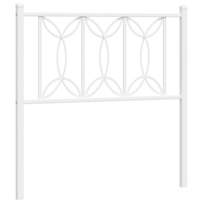 Metallinen sängynpääty valkoinen 80 cm