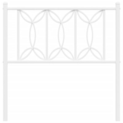 Metallinen sängynpääty valkoinen 80 cm