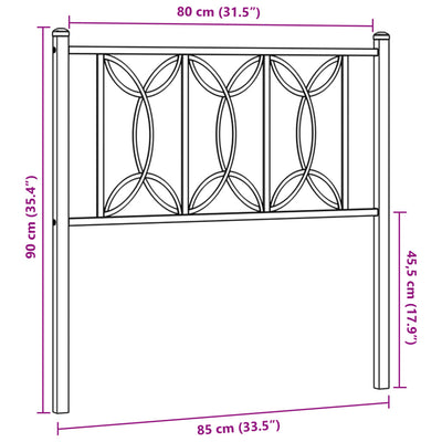 Valkoinen metallinen sängynpääty Chiamiran 80cm