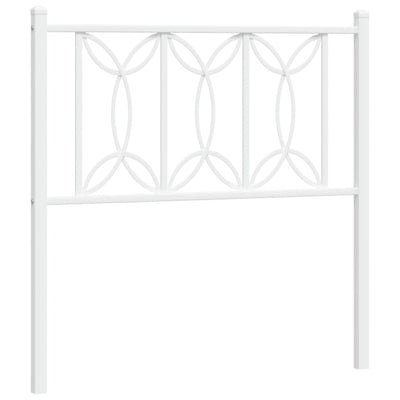 Metallinen sängynpääty valkoinen 90 cm