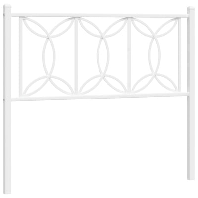 Metallinen sängynpääty valkoinen 107 cm
