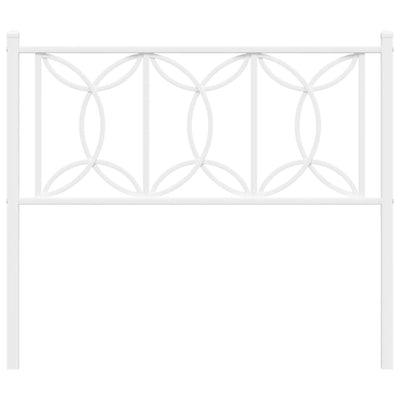 Metallinen sängynpääty valkoinen 107 cm