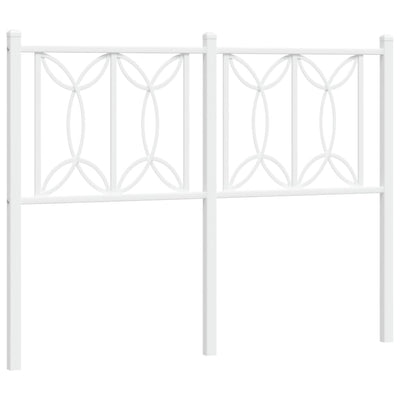 Metallinen sängynpääty valkoinen 120 cm
