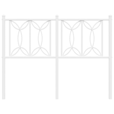 Metallinen sängynpääty valkoinen 120 cm