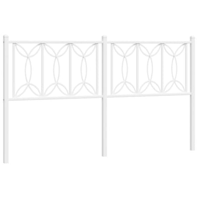 Metallinen sängynpääty valkoinen 150 cm