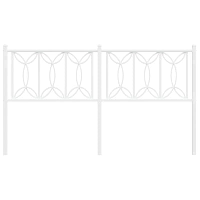 Metallinen sängynpääty valkoinen 150 cm