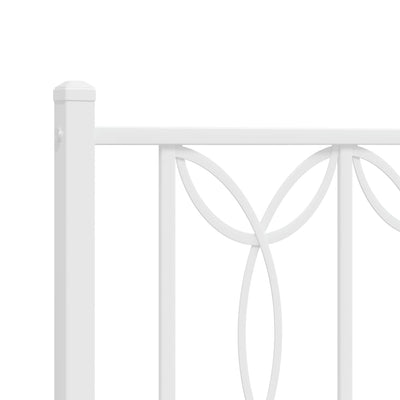 Metallinen sängynpääty valkoinen 180 cm