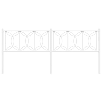 Metallinen sängynpääty valkoinen 193 cm