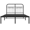 Musta metallinen sängynrunko päädyllä Sena 120x200cm