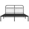 Musta metallinen sängynrunko päädyllä Sena 150x200cm