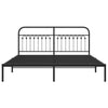 Musta metallinen sängynrunko päädyllä Sena 183x203cm