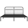 Musta metallinen sängynrunko päädyllä Sena 183x213cm