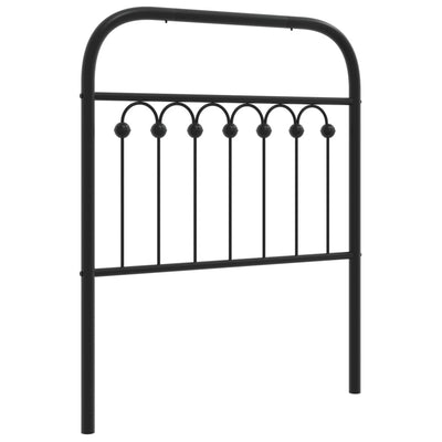 Metallinen sängynpääty musta 75 cm
