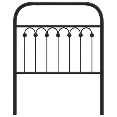 Metallinen sängynpääty musta 75 cm