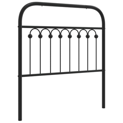 Metallinen sängynpääty musta 90 cm