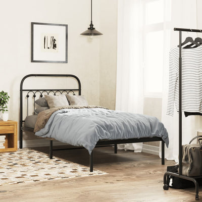Metallinen sängynpääty musta 90 cm