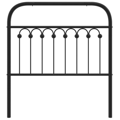 Metallinen sängynpääty musta 90 cm
