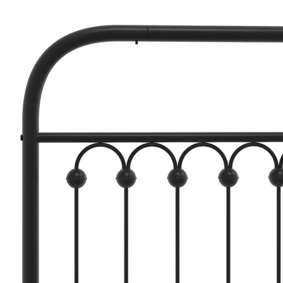 Metallinen sängynpääty musta 100 cm