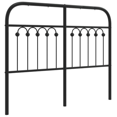 Metallinen sängynpääty musta 120 cm