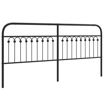 Metallinen sängynpääty musta 193 cm
