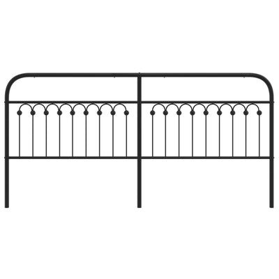 Metallinen sängynpääty musta 193 cm
