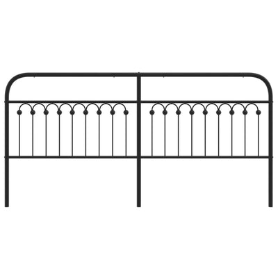 Metallinen sängynpääty musta 200 cm