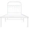 Valkoinen metallinen sängynrunko päädyllä Sena 80x200cm