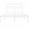 Valkoinen metallinen sängynrunko päädyllä Sena 120x200cm