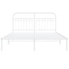 Valkoinen metallinen sängynrunko päädyllä Sena 150x200cm