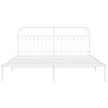 Valkoinen metallinen sängynrunko päädyllä Sena 183x203cm