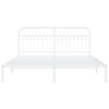 Valkoinen metallinen sängynrunko päädyllä Sena 183x213cm