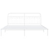 Valkoinen metallinen sängynrunko päädyllä Sena 193x203cm