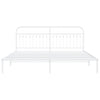 Valkoinen metallinen sängynrunko päädyllä Sena 200x200cm