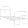 Valkoinen metallinen sängynrunko päädyillä Sena 75x190cm
