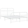 Valkoinen metallinen sängynrunko päädyillä Sena 137x190cm