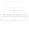 Valkoinen metallinen sängynrunko päädyillä Sena 193x203cm