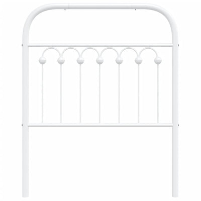 Metallinen sängynpääty valkoinen 75 cm