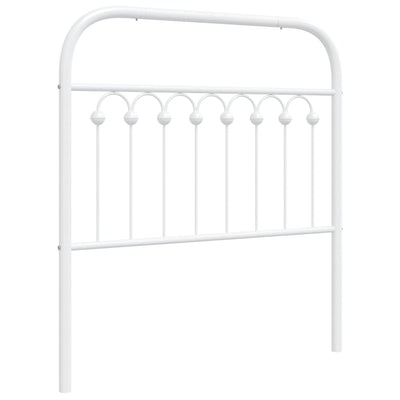 Metallinen sängynpääty valkoinen 90 cm