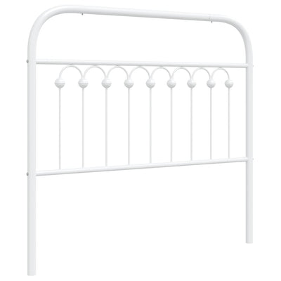 Metallinen sängynpääty valkoinen 100 cm