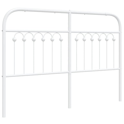 Metallinen sängynpääty valkoinen 135 cm