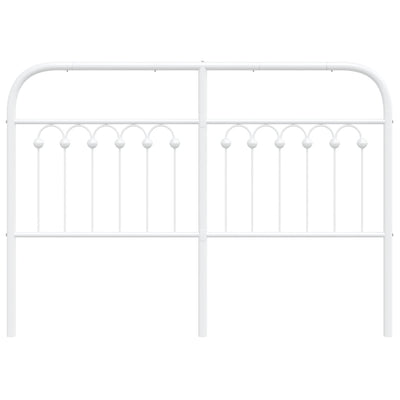 Metallinen sängynpääty valkoinen 135 cm