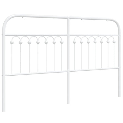 Metallinen sängynpääty valkoinen 150 cm