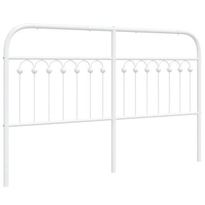 Metallinen sängynpääty valkoinen 160 cm