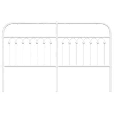 Metallinen sängynpääty valkoinen 160 cm