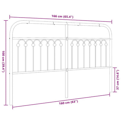 Valkoinen metallinen sängynpääty Kyriakou 160cm