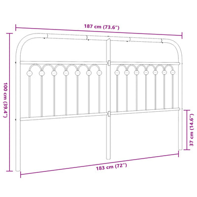 Valkoinen metallinen sängynpääty Kyriakou 180cm