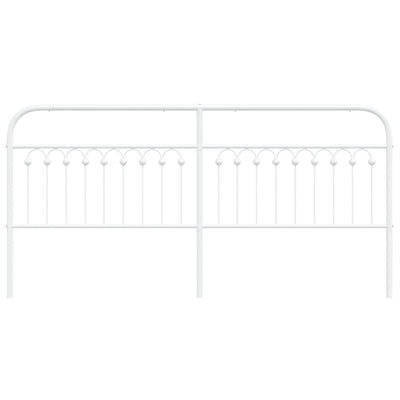 Metallinen sängynpääty valkoinen 200 cm
