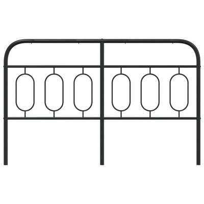 Metallinen sängynpääty musta 137 cm