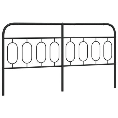Metallinen sängynpääty musta 160 cm