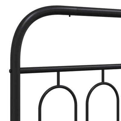 Metallinen sängynpääty musta 160 cm